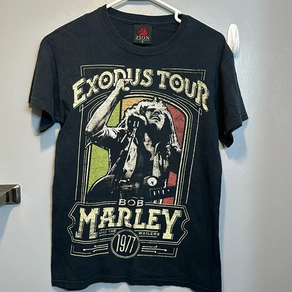 exodus tour bob marley and the wailers 1977 size small zion footwear short sleev - Picture 1 of 10